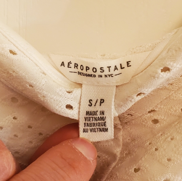 🌵AEROPOSTALE White Eyelet Fit & Flare Mini Dress - Picture 5 of 6